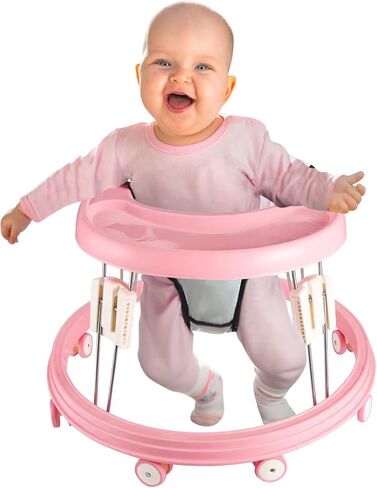 Adjustable Baby Walkers for Baby with Easy Clean Tray, Universal Wheeled Walker, Anti-Rollover Folding Walker for Girls Boys 6-18Months Toddler, (Green) in Saudi Arabia