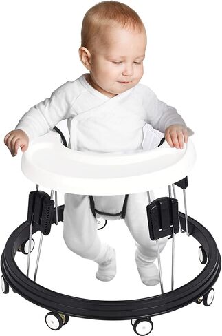 Adjustable Baby Walkers for Baby with Easy Clean Tray, Universal Wheeled Walker, Anti-Rollover Folding Walker for Girls Boys 6-18Months Toddler, (Green) in Saudi Arabia