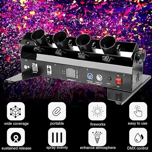 Confetti Machine, Professional Electric Confetti Launcher, DMX Control Digital Confetti Cannon with Remote, Confetti Shooter for DJ Party Nightclub Wedding Stage Concert Event Show Christmas in Saudi Arabia