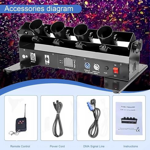 Confetti Machine, Professional Electric Confetti Launcher, DMX Control Digital Confetti Cannon with Remote, Confetti Shooter for DJ Party Nightclub Wedding Stage Concert Event Show Christmas in Saudi Arabia