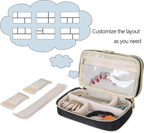 منظم المجوهرات بطبقة مزدوجة من تيموي، حقيبة تخزين للسفر متوافقة مع مصفف دايسون اير راب in Kuwait