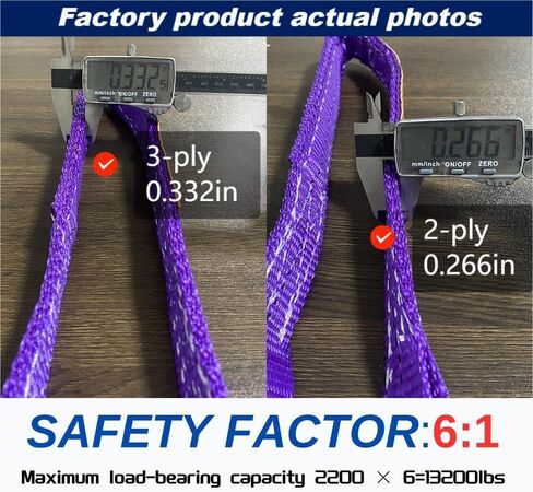 2 حزمة 6:1 عامل الأمان 1 بوصة × 4 بوصة تويست آي 2200 رطل أشرطة رفع الرافعة لأشرطة الويب للرافعة in Kuwait