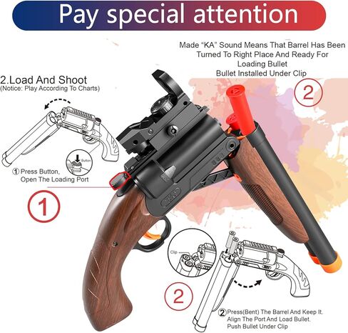 مسدس لعبة مزدوج البرميل، مسدس إسفنجي، مسدس لعبة رصاصة ناعمة مع طرد قذف، لعبة صبي مع سهام شفط وقطيفة، للأطفال من سن 6 7 8 9 10 سنوات في سن المراهقة in Kuwait