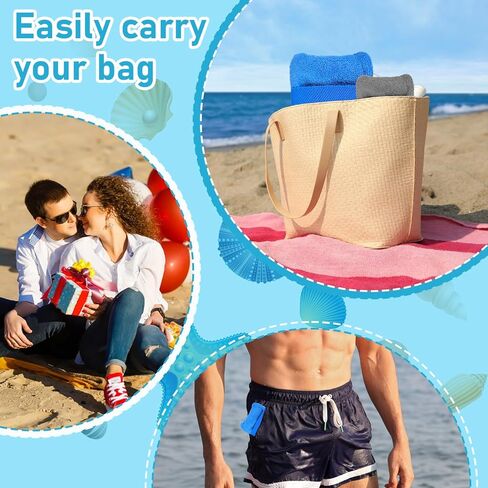 AIHSUMC 4 قطع مزيل الرمل للشاطئ، حقيبة إزالة الرمل، حقيبة مسحوق الرمل، فرشاة إزالة الرمل، حقيبة ناعمة للمسح، منظف رمال الشاطئ، أساسيات التخييم في العطلات، رائعة لجميع أفراد الأسرة، خالية من التلك in Kuwait