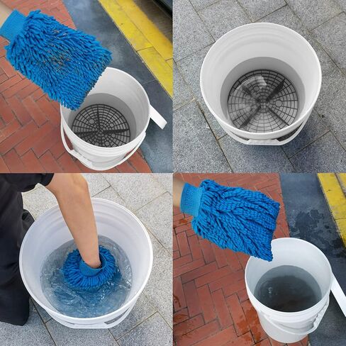 Amiss Car Wash Bucket, Automotive Wash Tool and Detail Kits, Scratch Prevention Bucket Tool, Car Interior Exterior Accessories, Fits 10.2 Inch - Blue in Kuwait