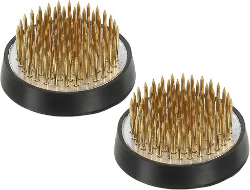 PATIKIL 1.7" Flower Frogs Ikebana Kenzan, 2 Pcs Flower Arranger Tool Brass Floral Frog Pin Holder for Vase Flower Arrangement, Gold Tone in Saudi Arabia