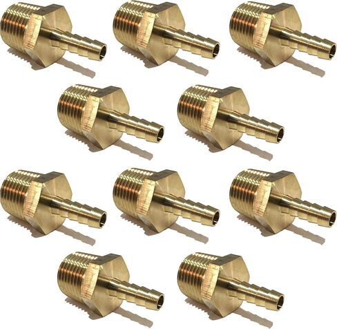 1/4" HOSE ID TO 1/2" MALE NPT MNPT STRAIGHT BRASS FITTING FUEL/AIR/WATER/OIL/GAS/WOG (QTY 1) in Saudi Arabia