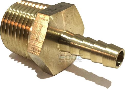 1/4" HOSE ID TO 1/2" MALE NPT MNPT STRAIGHT BRASS FITTING FUEL/AIR/WATER/OIL/GAS/WOG (QTY 1) in Saudi Arabia