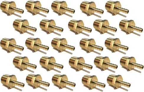 1/4" HOSE ID TO 1/2" MALE NPT MNPT STRAIGHT BRASS FITTING FUEL/AIR/WATER/OIL/GAS/WOG (QTY 1) in Saudi Arabia