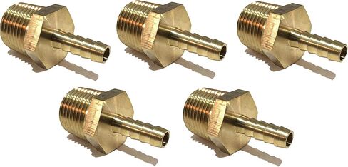 1/4" HOSE ID TO 1/2" MALE NPT MNPT STRAIGHT BRASS FITTING FUEL/AIR/WATER/OIL/GAS/WOG (QTY 1) in Saudi Arabia
