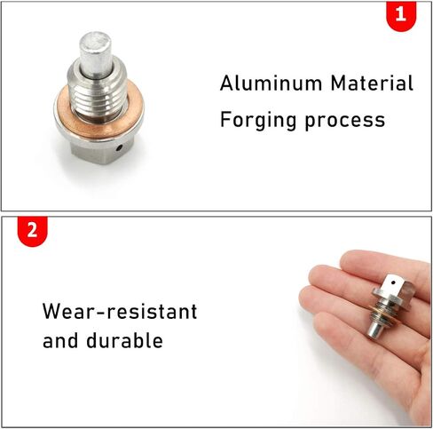 Jaronx M12x1.5 Magnetic Oil Drain Plug, Aluminum Magnetic Sump Drain Nut Oil Drain Bolt Compatible with Most BMW and Ford (All Other Vehicles with 12x1.5 Threaded)(M12x1.5) in Saudi Arabia