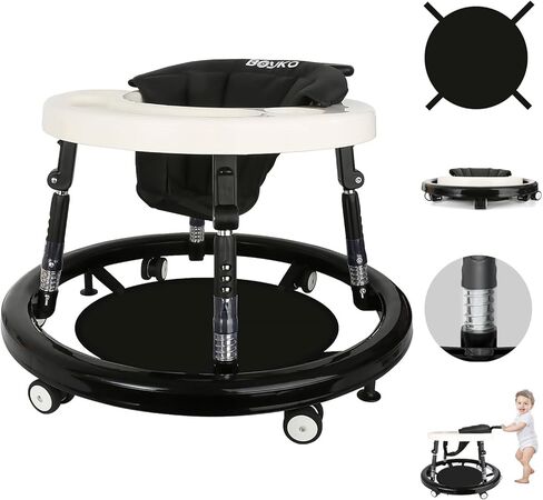مشاية أطفال، مشاية أطفال مضادة للصدمات بارتفاع 10 سرعات قابلة للتعديل مع عجلات، مشاية للأطفال الرضع مع وسادات للقدم، مجموعة قافزة مركزية مضادة للسقوط للأولاد والبنات والأطفال من سن 6 إلى 18 شهرًا in Kuwait