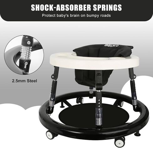 مشاية أطفال، مشاية أطفال مضادة للصدمات بارتفاع 10 سرعات قابلة للتعديل مع عجلات، مشاية للأطفال الرضع مع وسادات للقدم، مجموعة قافزة مركزية مضادة للسقوط للأولاد والبنات والأطفال من سن 6 إلى 18 شهرًا in Kuwait
