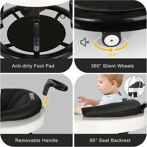 مشاية أطفال، مشاية أطفال مضادة للصدمات بارتفاع 10 سرعات قابلة للتعديل مع عجلات، مشاية للأطفال الرضع مع وسادات للقدم، مجموعة قافزة مركزية مضادة للسقوط للأولاد والبنات والأطفال من سن 6 إلى 18 شهرًا in Kuwait