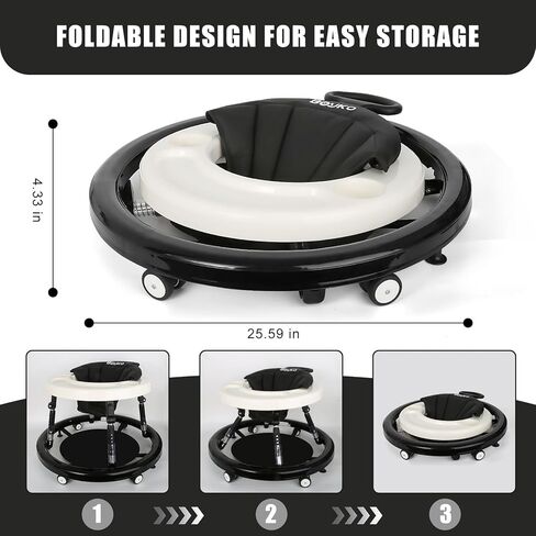 مشاية أطفال، مشاية أطفال مضادة للصدمات بارتفاع 10 سرعات قابلة للتعديل مع عجلات، مشاية للأطفال الرضع مع وسادات للقدم، مجموعة قافزة مركزية مضادة للسقوط للأولاد والبنات والأطفال من سن 6 إلى 18 شهرًا in Kuwait