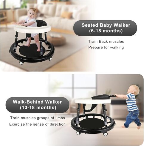 مشاية أطفال، مشاية أطفال مضادة للصدمات بارتفاع 10 سرعات قابلة للتعديل مع عجلات، مشاية للأطفال الرضع مع وسادات للقدم، مجموعة قافزة مركزية مضادة للسقوط للأولاد والبنات والأطفال من سن 6 إلى 18 شهرًا in Kuwait