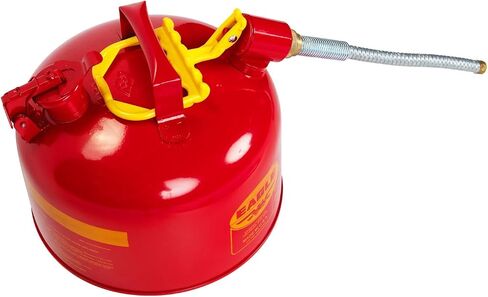 Eagle U2-26-SX5 Type II Metal Safety Can, Flammables, 11-1/4" Width x 9-1/2" Depth, 2 Gallon Capacity, 5/8" OD Pour Spout, Red in Saudi Arabia