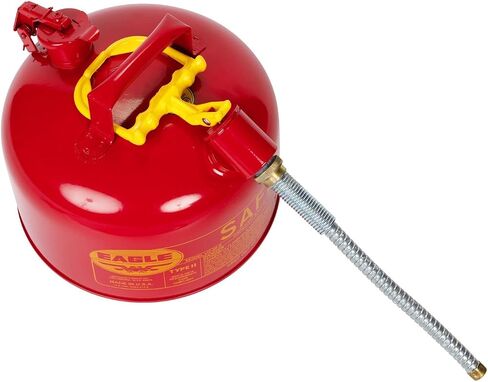 Eagle U2-26-SX5 Type II Metal Safety Can, Flammables, 11-1/4" Width x 9-1/2" Depth, 2 Gallon Capacity, 5/8" OD Pour Spout, Red in Saudi Arabia