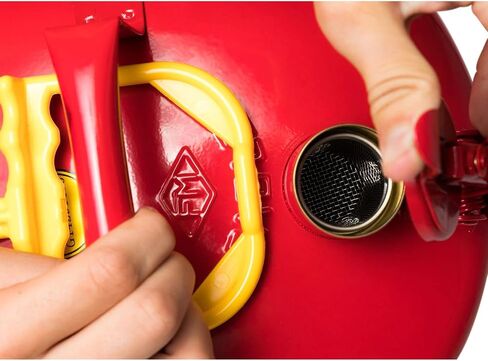 Eagle U2-26-SX5 Type II Metal Safety Can, Flammables, 11-1/4" Width x 9-1/2" Depth, 2 Gallon Capacity, 5/8" OD Pour Spout, Red in Saudi Arabia