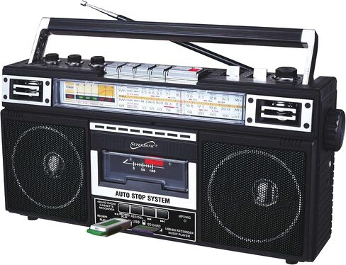 Supersonic SC-3201BT 4 Band Radio & Cassette Player Boombox, Bluetooth Speaker, AM/FM/SW Radio with MP3 Playback, USB & SD Card, 3 Band EQ and Earphone Jack. (Teal) in Saudi Arabia