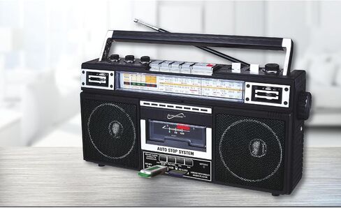 Supersonic SC-3201BT 4 Band Radio & Cassette Player Boombox, Bluetooth Speaker, AM/FM/SW Radio with MP3 Playback, USB & SD Card, 3 Band EQ and Earphone Jack. (Teal) in Saudi Arabia