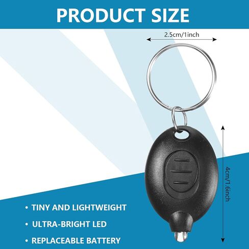 Hicarer 42 قطعة سلسلة مفاتيح صغيرة LED أضواء شارة مصباح يدوي للممرضات حلقة مفاتيح مع شعاع أبيض، البطاريات متضمنة (أسود) in Saudi Arabia