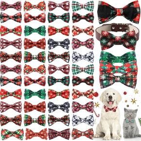 Silkfly 60 pcs من طوق الكلب المنقوش بربط الكلب الكلب Bowtie العيد الكلب الملحقات جرو أقواس سحر طوق قابلة للفصل للكلاب الصغيرة الكبيرة الكلاب كبيرة القطة اللوازم الأليف (نمط الخريف) in Saudi Arabia