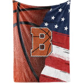 بطانية كرة السلة للأولاد، المراهقين، المدربين، بطانية شخصية بالأحرف الأولى، بطانية رمي الفانيلا لأعياد الميلاد، عيد الميلاد، 50 × 65 بوصة، J in Kuwait