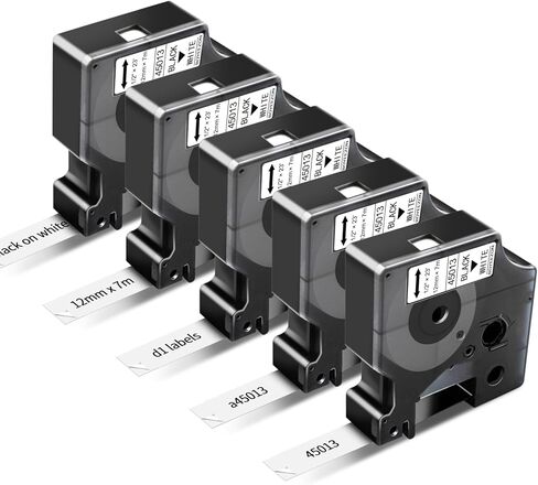 متوافق مع شريط الملصقات DYMO D1 45013، عبوات صانع الملصقات باللون الأسود على الأبيض in Kuwait