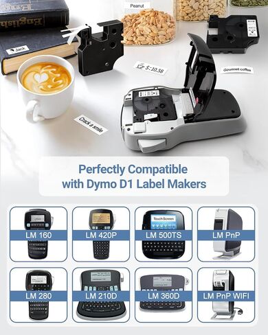 متوافق مع شريط الملصقات DYMO D1 45013، عبوات صانع الملصقات باللون الأسود على الأبيض in Kuwait
