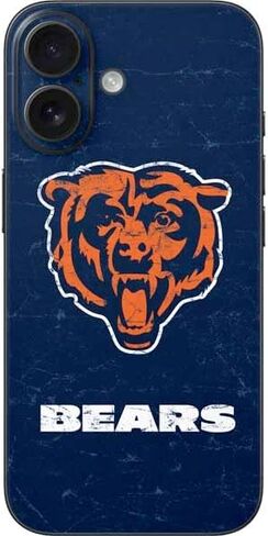 ملصق هاتف Skinit متوافق مع iPhone 16 - مرخص رسميًا من NFL Chicago Bears - تصميم بديل متعثر in Saudi Arabia