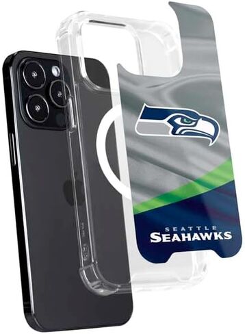 Skinit Phone Case Compatible with MagSafe iPhone 13 Pro Max - Officially Licensed NFL Seattle Seahawks Design in Saudi Arabia