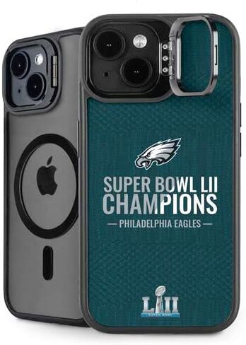 حافظة هاتف Skinit Kickstand متوافقة مع iPhone 15 - تصميم شعار NFL Philadelphia Eagles Retro مرخص رسميًا in Saudi Arabia