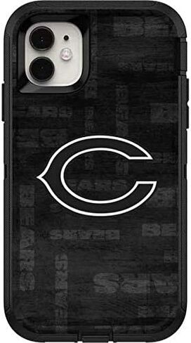 Skinit Decal Skin Compatible with OtterBox Defender iPhone 11 Case - Officially Licensed NFL Chicago Bears Black & White Design in Saudi Arabia