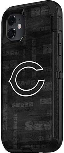 Skinit Decal Skin Compatible with OtterBox Defender iPhone 11 Case - Officially Licensed NFL Chicago Bears Black & White Design in Saudi Arabia