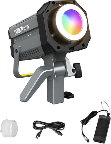 Video Light, COLBOR CL220 220W Continuous Lighting 2700-6500K Bi-Color CRI96+ 105000Lux@3.3ft COB Studio Light with Bowens Mount APP 10 Light Effects for Film Live, Video-Light-Studio-LED-Photography in Saudi Arabia