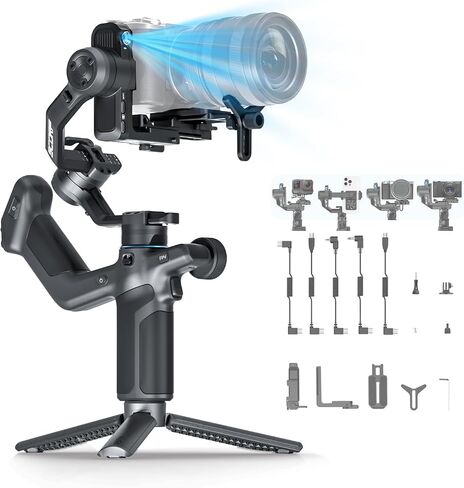 FeiyuTech SCORP-C2 Camera Gimbal Stabilizer with Built-in AI Tracking | 3-axis stabilizer with 7.72 lbs payload, native vertical shooting and intelligent tracking for DSLR & mirrorless cameras in Saudi Arabia