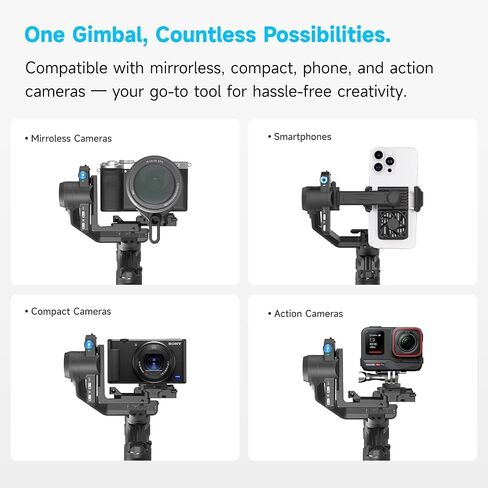 FeiyuTech SCORP-C2 Camera Gimbal Stabilizer with Built-in AI Tracking | 3-axis stabilizer with 7.72 lbs payload, native vertical shooting and intelligent tracking for DSLR & mirrorless cameras in Saudi Arabia
