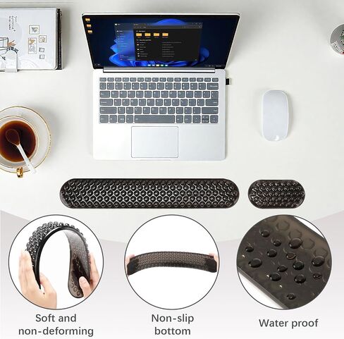 Megrez Clear Gel Wrist Rest للوحة المفاتيح والماوس ، راحة معصم لوحة مفاتيح الجلور الكريستال ، مجموعة Wrestrest المريحة ، لوحة مفاتيح الراحة السحابية ، Clear in Saudi Arabia