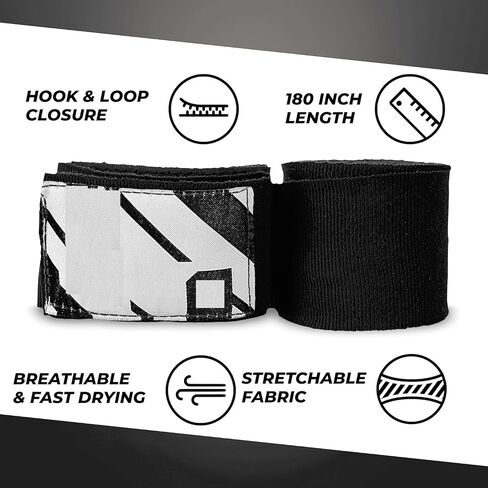 180-Inch Elastic Boxing Hand Wraps – Wrist & Knuckle Support for Boxing, Kickboxing, Muay Thai, MMA – Men & Women in Saudi Arabia