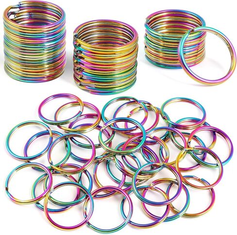 Split Key Rings 3/8 Inch Jump Rings -Pale Gold 300 Pcs Key Rings Bulk -Split Round Metal Keyring for Lanyards, Tags, CraftsKeys, Keychain, Jewelry Making Supplies in Saudi Arabia