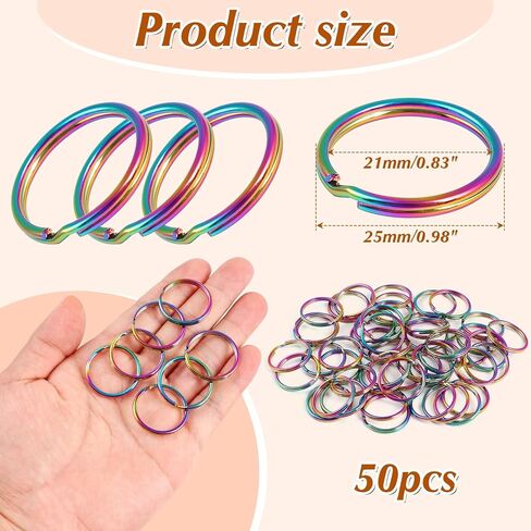 Split Key Rings 3/8 Inch Jump Rings -Pale Gold 300 Pcs Key Rings Bulk -Split Round Metal Keyring for Lanyards, Tags, CraftsKeys, Keychain, Jewelry Making Supplies in Saudi Arabia