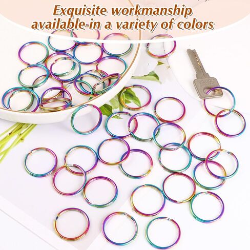 Split Key Rings 3/8 Inch Jump Rings -Pale Gold 300 Pcs Key Rings Bulk -Split Round Metal Keyring for Lanyards, Tags, CraftsKeys, Keychain, Jewelry Making Supplies in Saudi Arabia