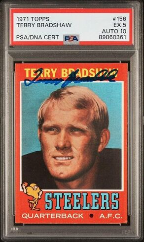1971 Topps Autographed Terry Bradshaw Rookie Card PSA 5 DNA AUTO 10#89860361 - Football Slabbed Autographed Rookie Cards in Saudi Arabia