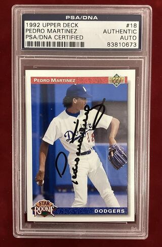 Pedro Martinez Signed 1992 Upper Deck #18 Rookie RC Vintage Autograph PSA/DNA - Baseball Slabbed Autographed Rookie Cards in Saudi Arabia