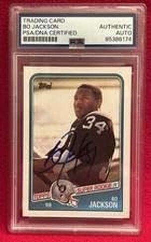 BO JACKSON Raiders Signed 1988 TOPPS RC Rookie Card PSA AUTH AUTO 85386174 - Football Slabbed Autographed Rookie Cards in Saudi Arabia