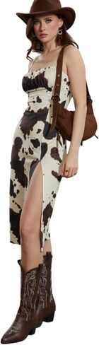 Verdusa Women's Boho Western Slit Thigh Cami Dress Cowgirl Bodycon Long Dresses in Saudi Arabia