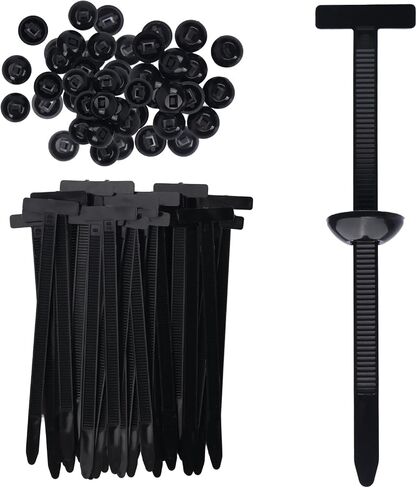 200 PCS Nylon Universal Cable Tie Buckle للسيارة - قفل ذاتي وسهل تثبيت مقاطع سحاب مع تصميم دبوس وزر - التعادل المقاوم للأشعة فوق البنفسجية للسيارة السريعة والسيارة التي لا جهدها. in Saudi Arabia