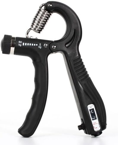 Adjustable Hand Gripper 11-132lb, Portable Finger & Arm Strength Trainer with Ergonomic Non-Slip Grip, Durable 0.16in Spring for Home/Gym (Black) in Saudi Arabia