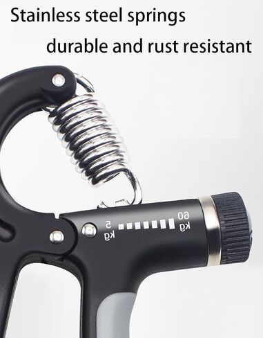 Adjustable Hand Gripper 11-132lb, Portable Finger & Arm Strength Trainer with Ergonomic Non-Slip Grip, Durable 0.16in Spring for Home/Gym (Black) in Saudi Arabia